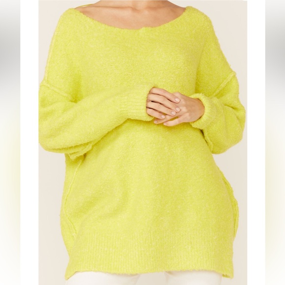 Free People Moira Sloucy Oversized Tunic in Citron Sun Size L - Picture 8 of 11